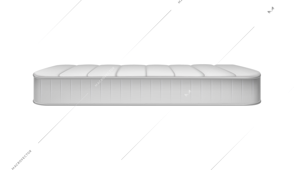 Mattress realistic composition of sleeping mattress isolated image with shadows vector illustration