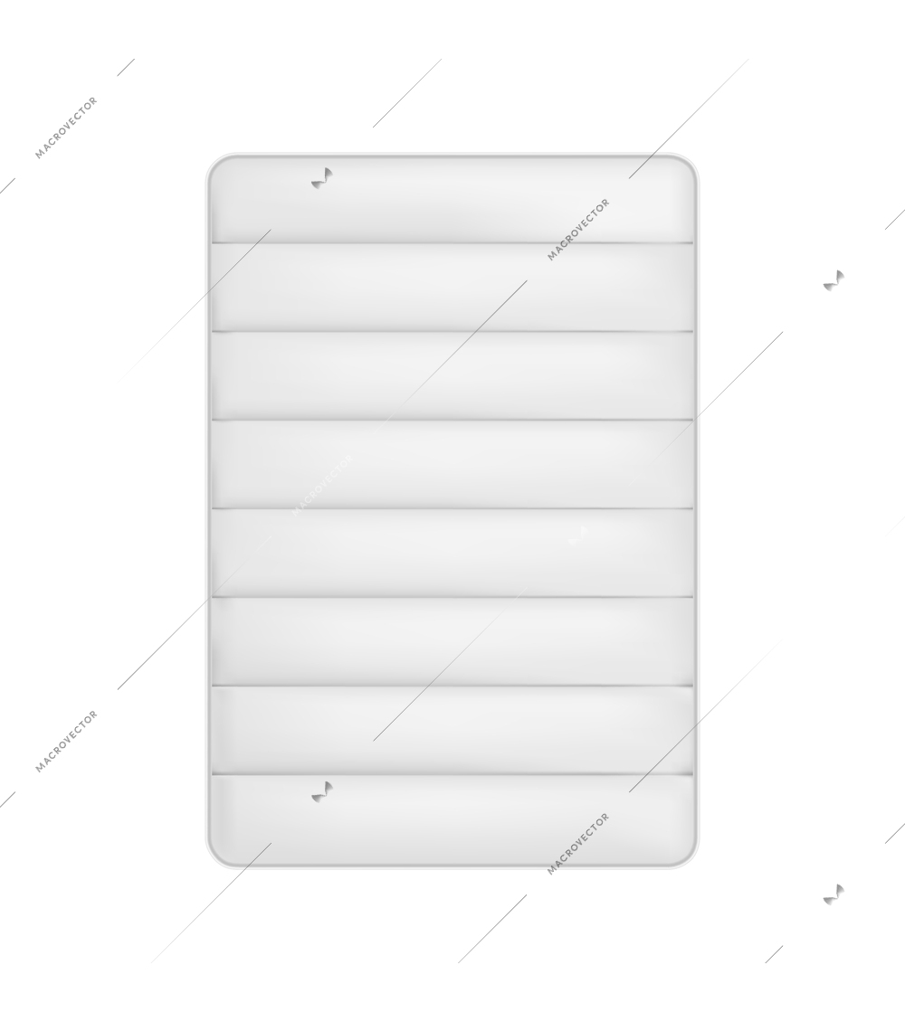 Mattress realistic composition of sleeping mattress isolated image with shadows vector illustration