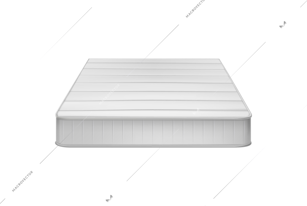 Mattress realistic composition of sleeping mattress isolated image with shadows vector illustration