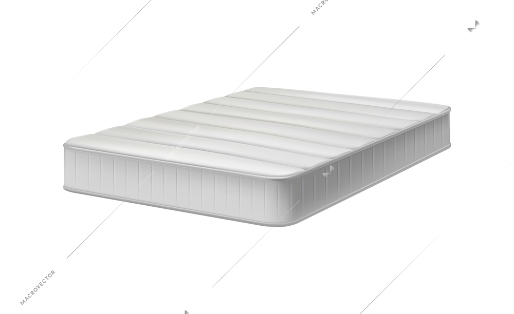 Mattress realistic composition of sleeping mattress isolated image with shadows vector illustration