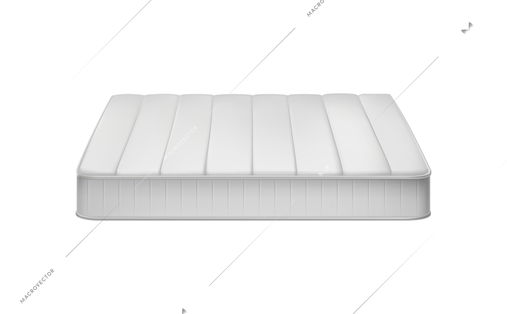 Mattress realistic composition of sleeping mattress isolated image with shadows vector illustration