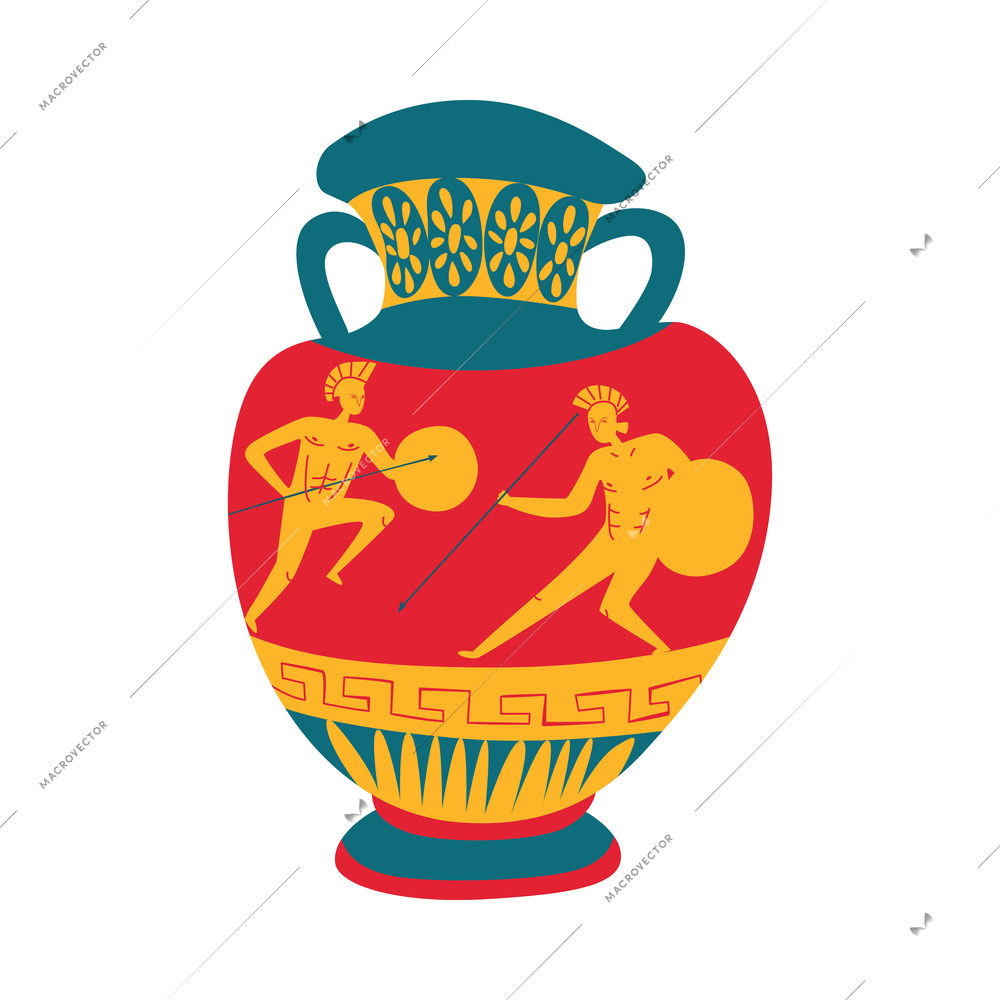 Ancient rome empire composition with isolated doodle style medieval image on blank background vector illustration