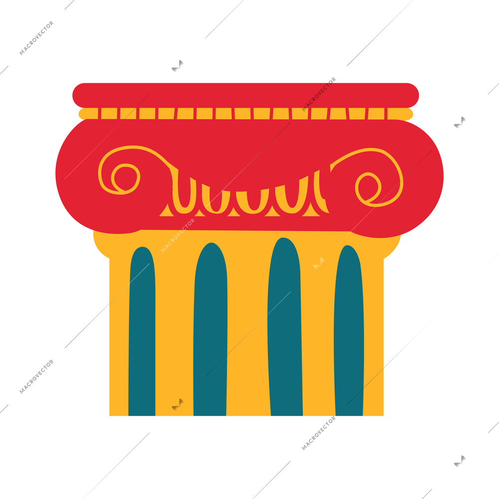 Ancient rome empire composition with isolated doodle style medieval image on blank background vector illustration