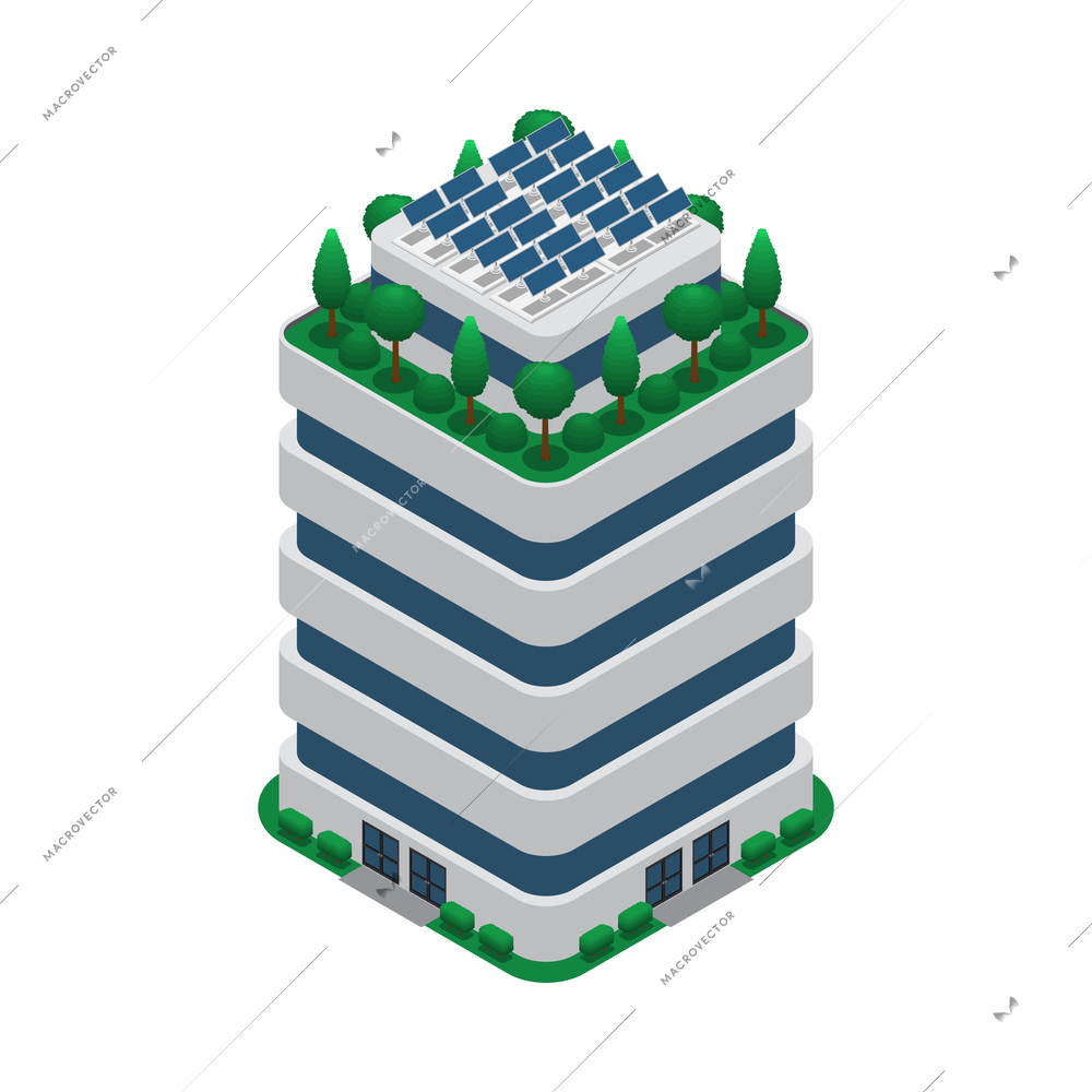 Smart city technology isometric composition with isolated futuristic image on blank background vector illustration