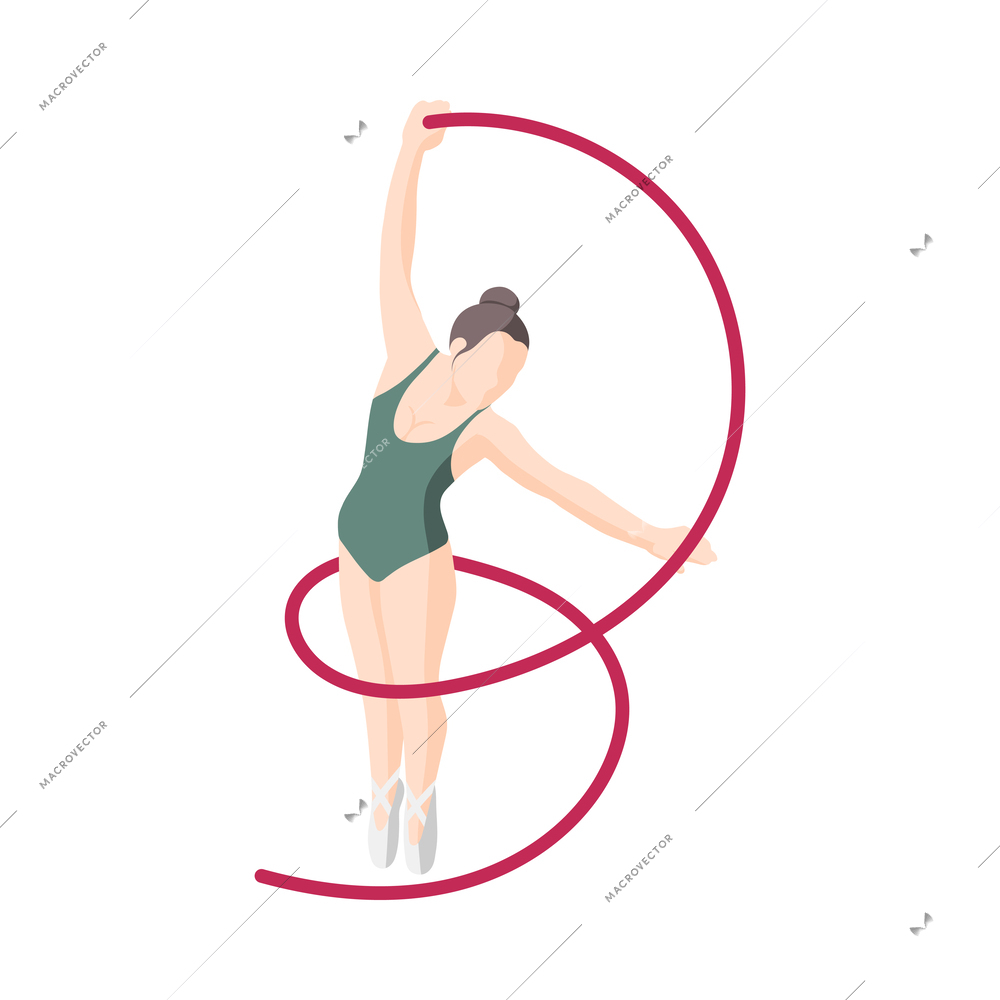 Ballet and ballerinas isometric composition with isolated human character on blank background vector illustration