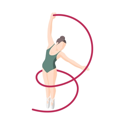 Ballet and ballerinas isometric composition with isolated human character on blank background vector illustration