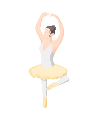 Ballet and ballerinas isometric composition with isolated human character on blank background vector illustration