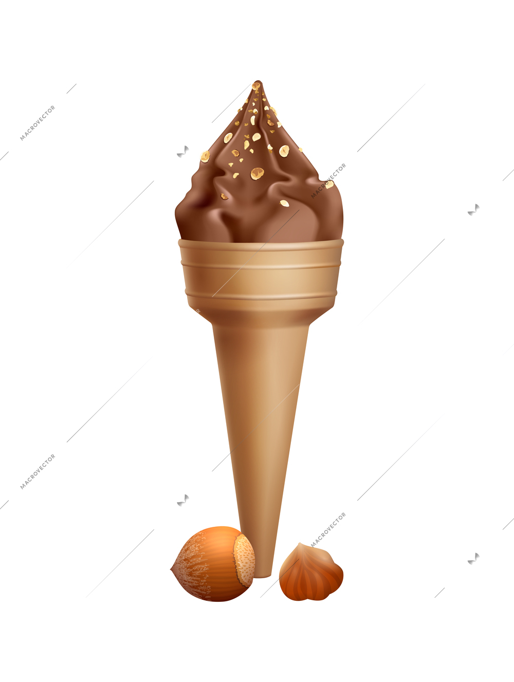 Ice cream realistic constructor composition with isolated icons of delicious sweets vector illustration