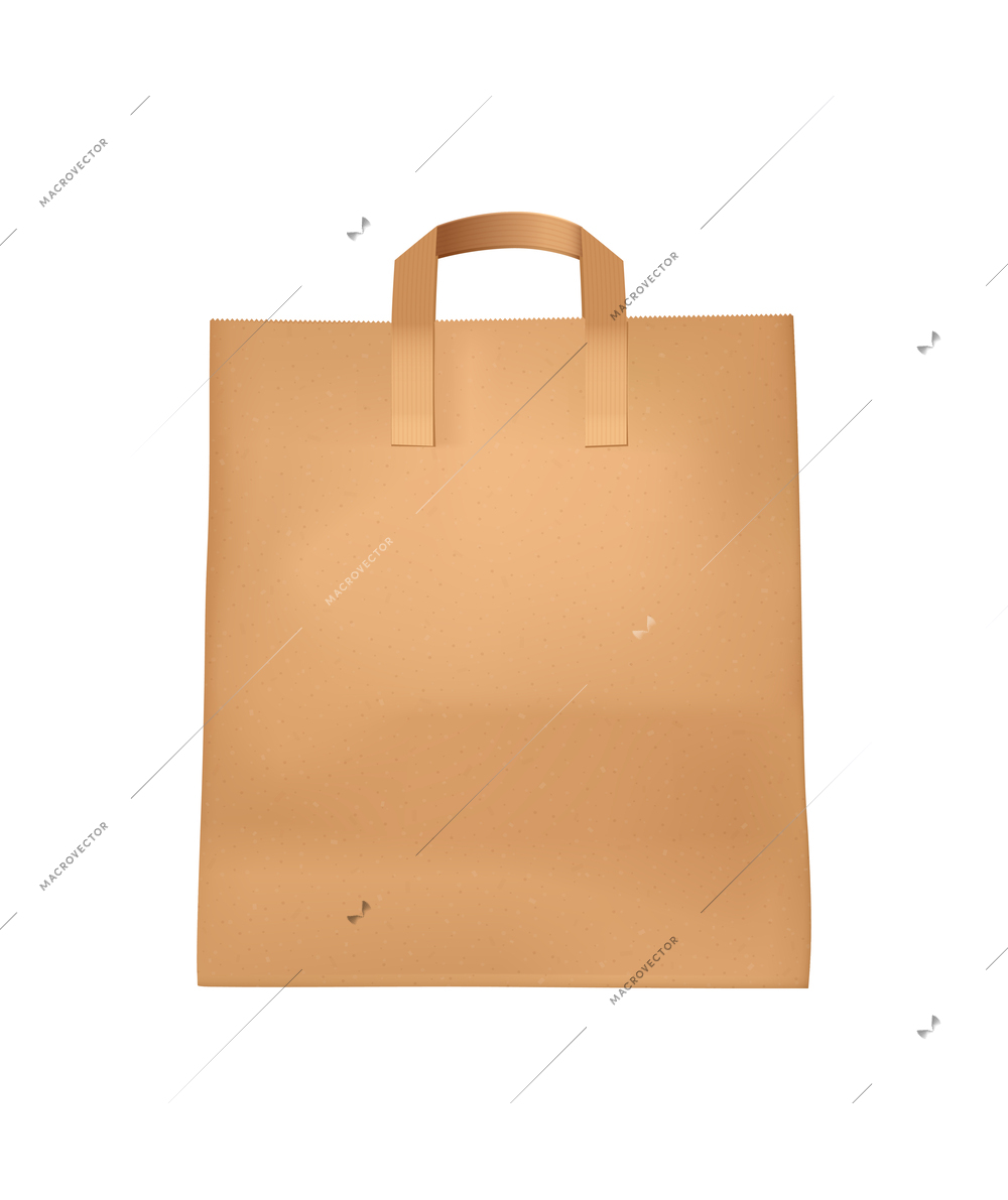 Takeout fastfood package realistic composition with isolated image of paper container on blank background vector illustration