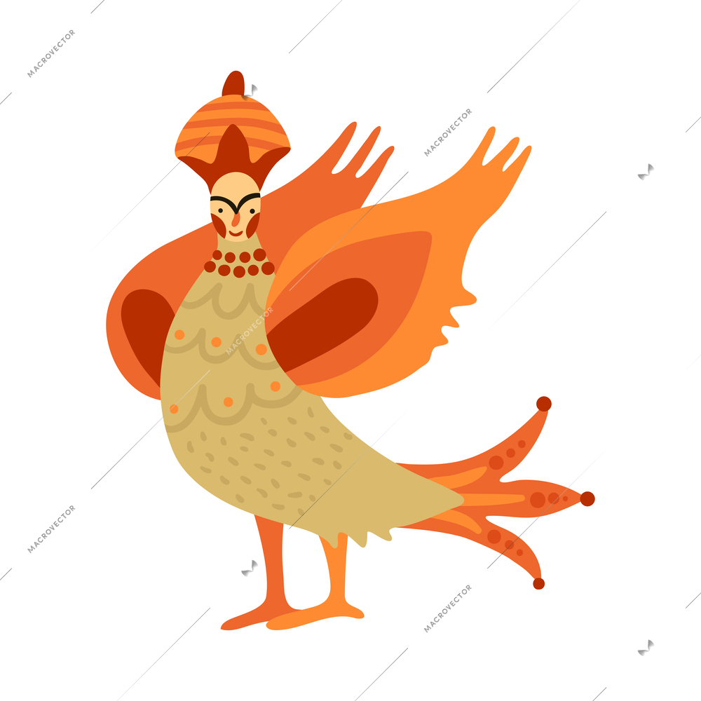 Mythical creature composition with isolated cartoon style fairytale character on blank background vector illustration