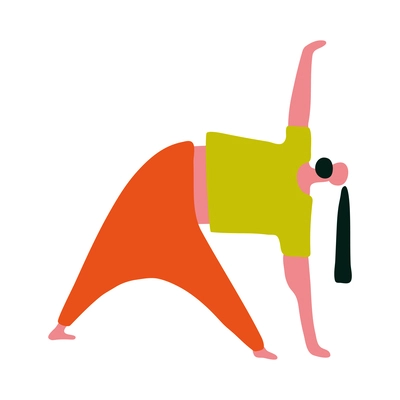 Yoga people composition with isolated faceless human character in yoga pose asana vector illustration