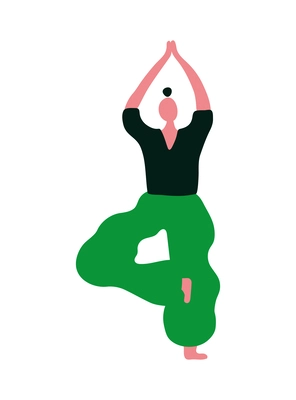 Yoga people composition with isolated faceless human character in yoga pose asana vector illustration