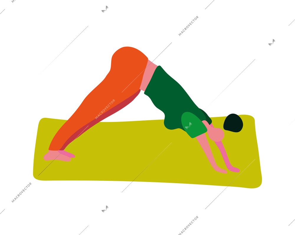 Yoga people composition with isolated faceless human character in yoga pose asana vector illustration