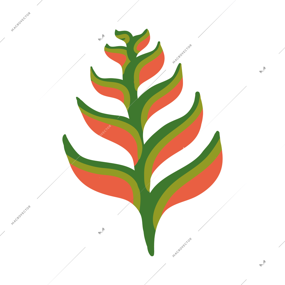 Tropical plants composition with isolated icon of exotic plant on blank background vector illustration