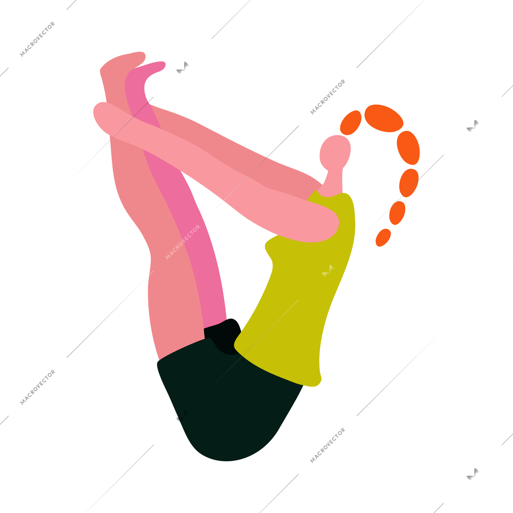 Yoga people composition with isolated faceless human character in yoga pose asana vector illustration