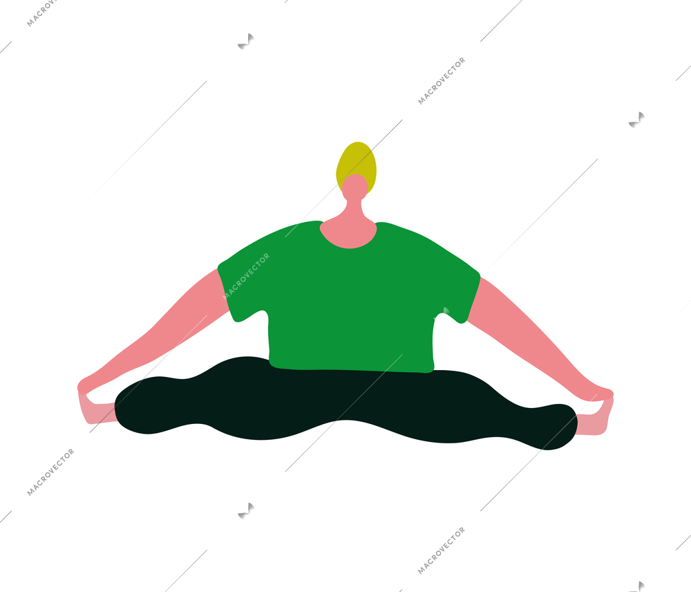 Yoga people composition with isolated faceless human character in yoga pose asana vector illustration