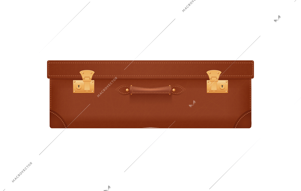 Baggage suitcase realistic composition with transparent background and isolated image of bag vector illustration