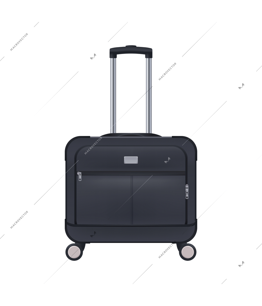 Baggage suitcase realistic composition with transparent background and isolated image of bag vector illustration
