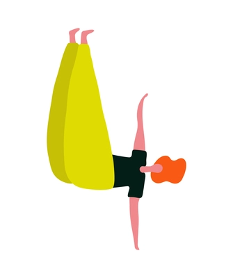 Yoga people composition with isolated faceless human character in yoga pose asana vector illustration