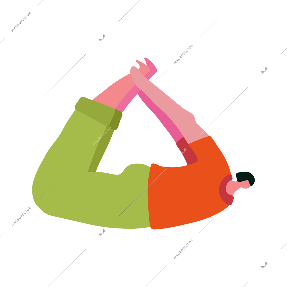 Yoga people composition with isolated faceless human character in yoga pose asana vector illustration