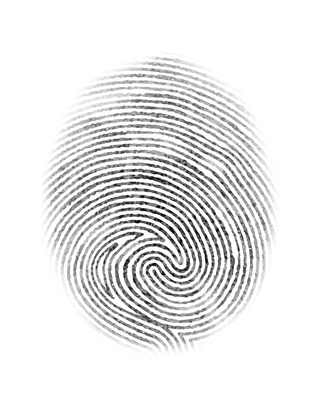 Fingerprint  personal identity and insignia symbol isolated on white background vector illustration