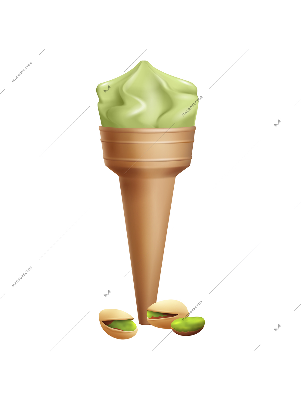 Ice cream realistic constructor composition with isolated icons of delicious sweets vector illustration