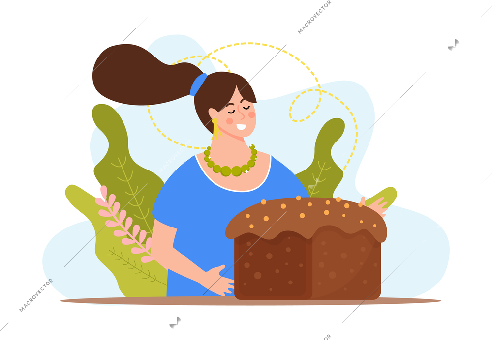Baking bread concept with assortment symbols flat vector illustration