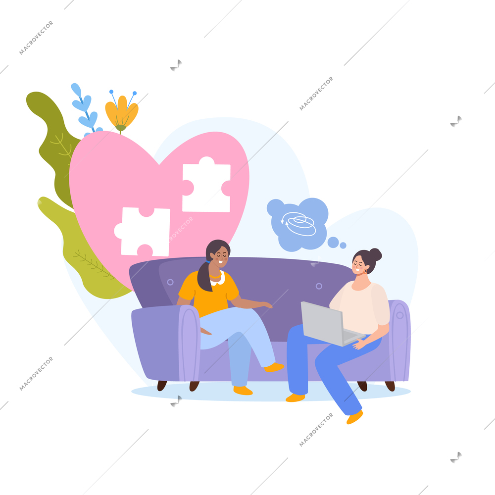 Open mind psychotherapy concept with treatment effect symbols flat vector illustration