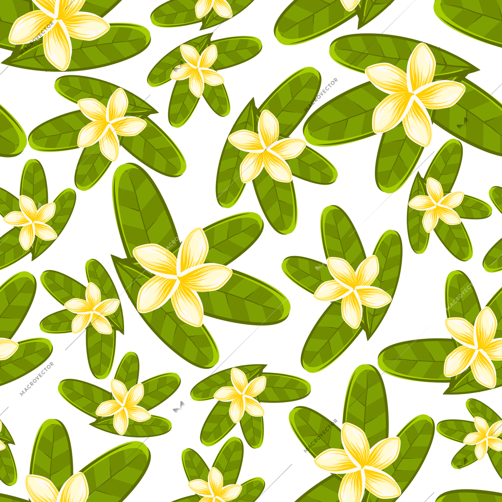 Tropical seamless pattern green leaves floral background template for wallpaper vector illustration