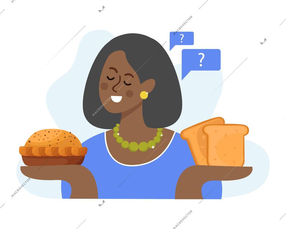 Baking bread concept with variety symbols flat vector illustration