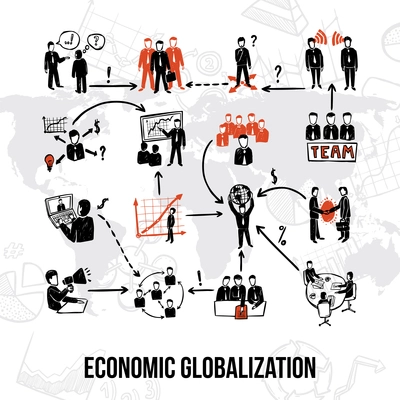 Business organization infographics set with teamwork and personnel collaboration symbols vector illustration