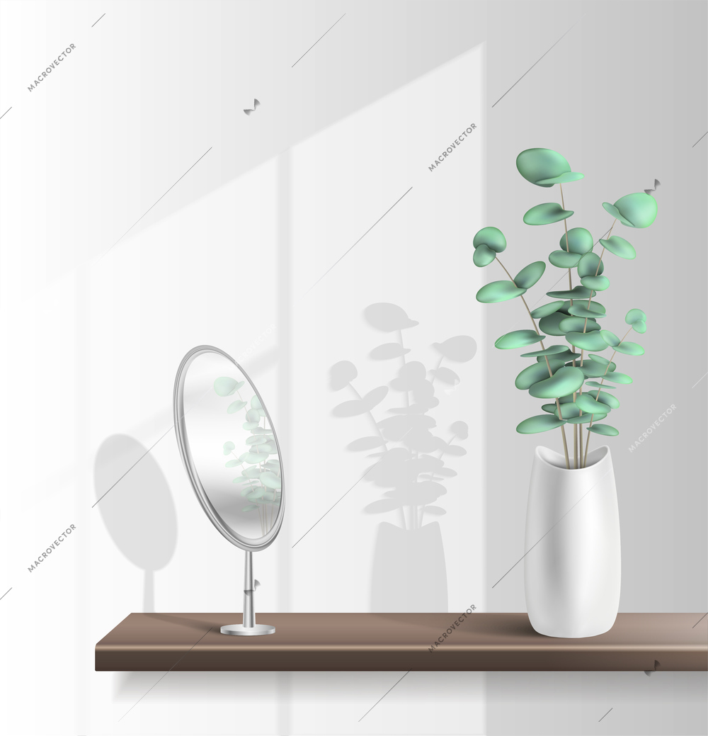 Houseplants background with house floral interior realistic vector illustration