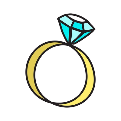 Colored stylish retro fashion diamond ring patch badge vector illustration