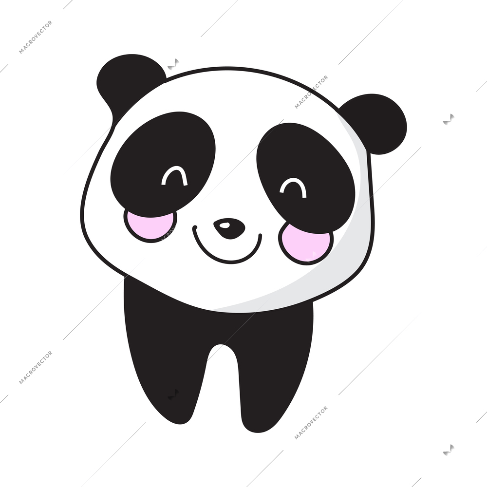 Colored stylish retro fashion cute panda patch badge vector illustration