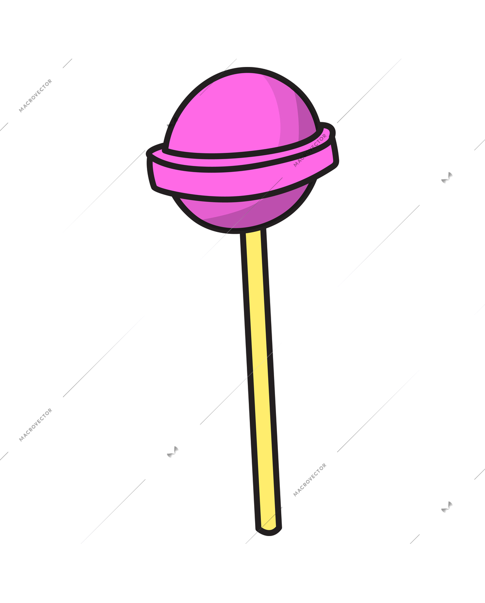 Colored stylish retro fashion lollipop patch badge vector illustration