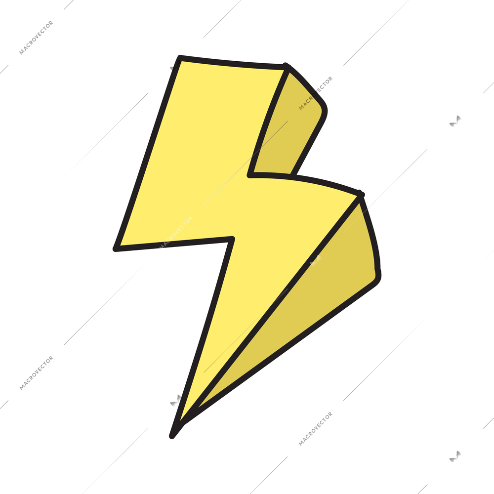 Colored stylish retro fashion lightning patch badge vector illustration