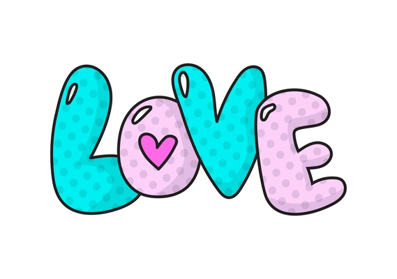 Colored stylish retro fashion love patch badge vector illustration