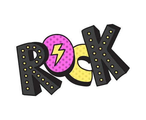 Colored stylish retro fashion rock patch badge vector illustration