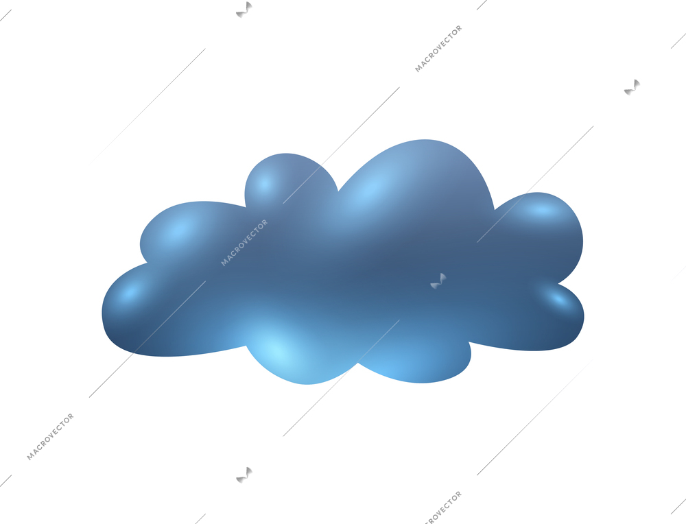 Realistic storm cloud on white background vector illustration