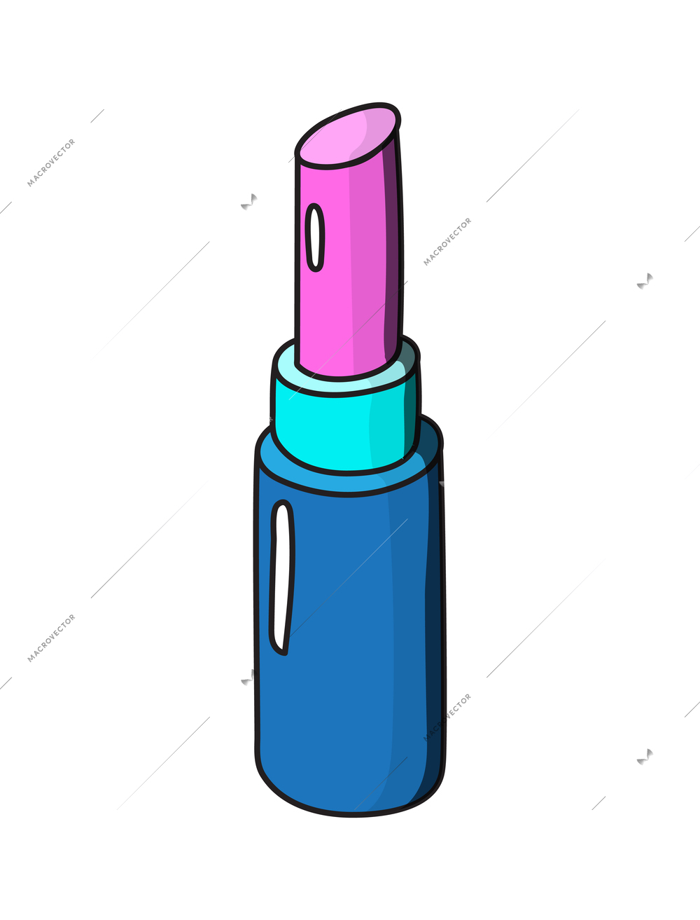 Colored stylish retro fashion lipstick patch badge vector illustration