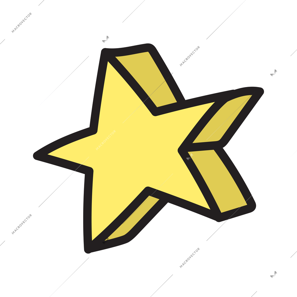 Colored stylish retro fashion star patch badge vector illustration