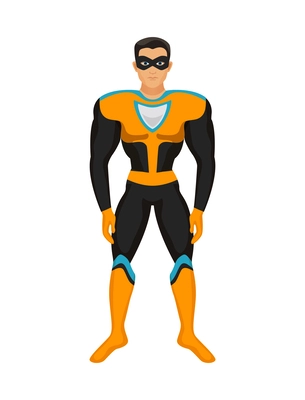 Cartoon male character dressed in superhero costume vector illustration