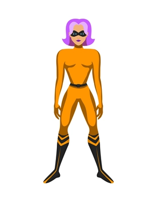 Cartoon female character wearing supehero costume vector illustration