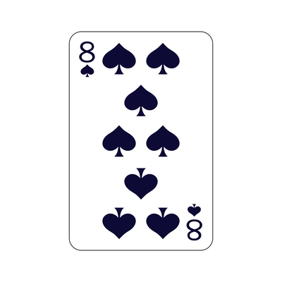 Flat eight of spades playing card vector illustration