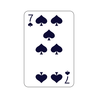 Flat playing card seven of spades vector illustration