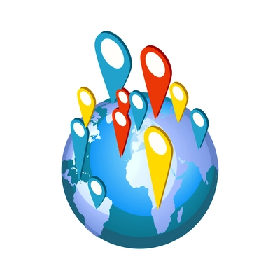 Online education global distance learning isometric icon 3d vector illustration