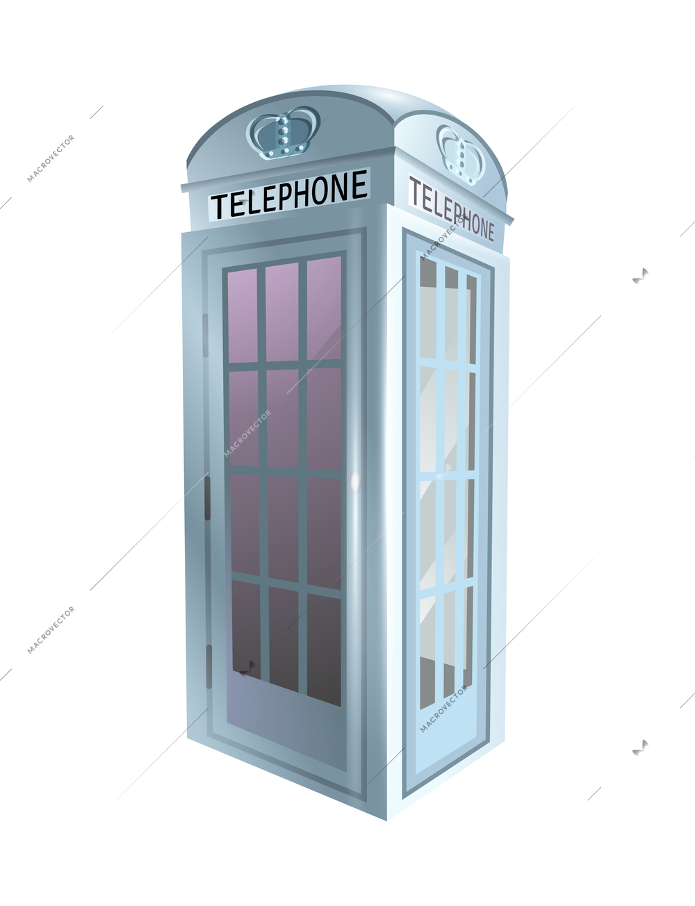 Realistic london telephone box vector illustration