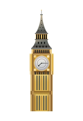 Big ben on white background realistic vector illustration