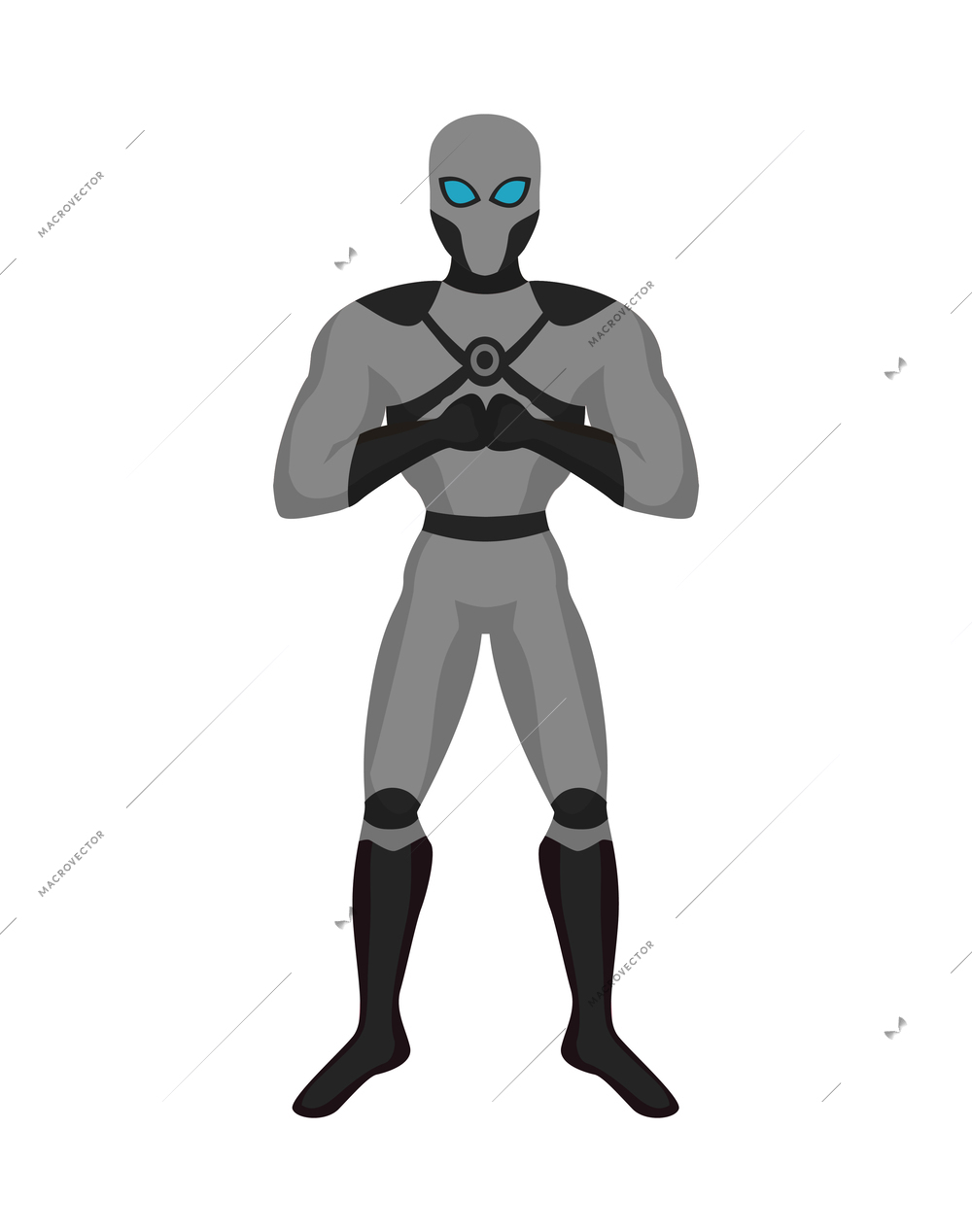 Superhero character wearing costume with mask cartoon vector illustration