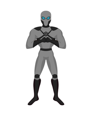 Superhero character wearing costume with mask cartoon vector illustration